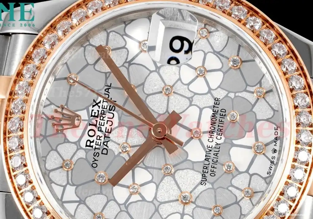 Jubilee Dia JDF White Flower Datejust A2824 SS RG 31mm 0609